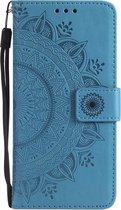 Shop4 - Huawei P20 Lite Hoesje - Wallet Case Mandala Patroon Blauw