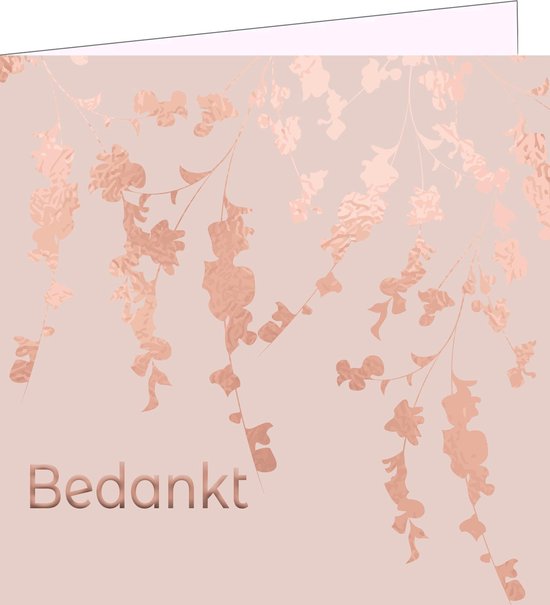 Bedankkaarten - Set van 12 x gevouwen bedankkaart - 14 cm x 14 cm - Inclusief envelop