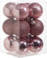 Cosy&Trendy kerstballen - 12 stuks - 6cm - pvc