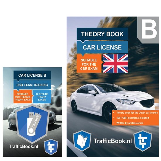 Driving Licence Car Theory Book (English)  - Dutch Traffic with Practise USB - 12 theory exams