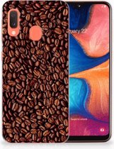 Geschikt voor Samsung Galaxy A20e TPU Hoesje Koffiebonen