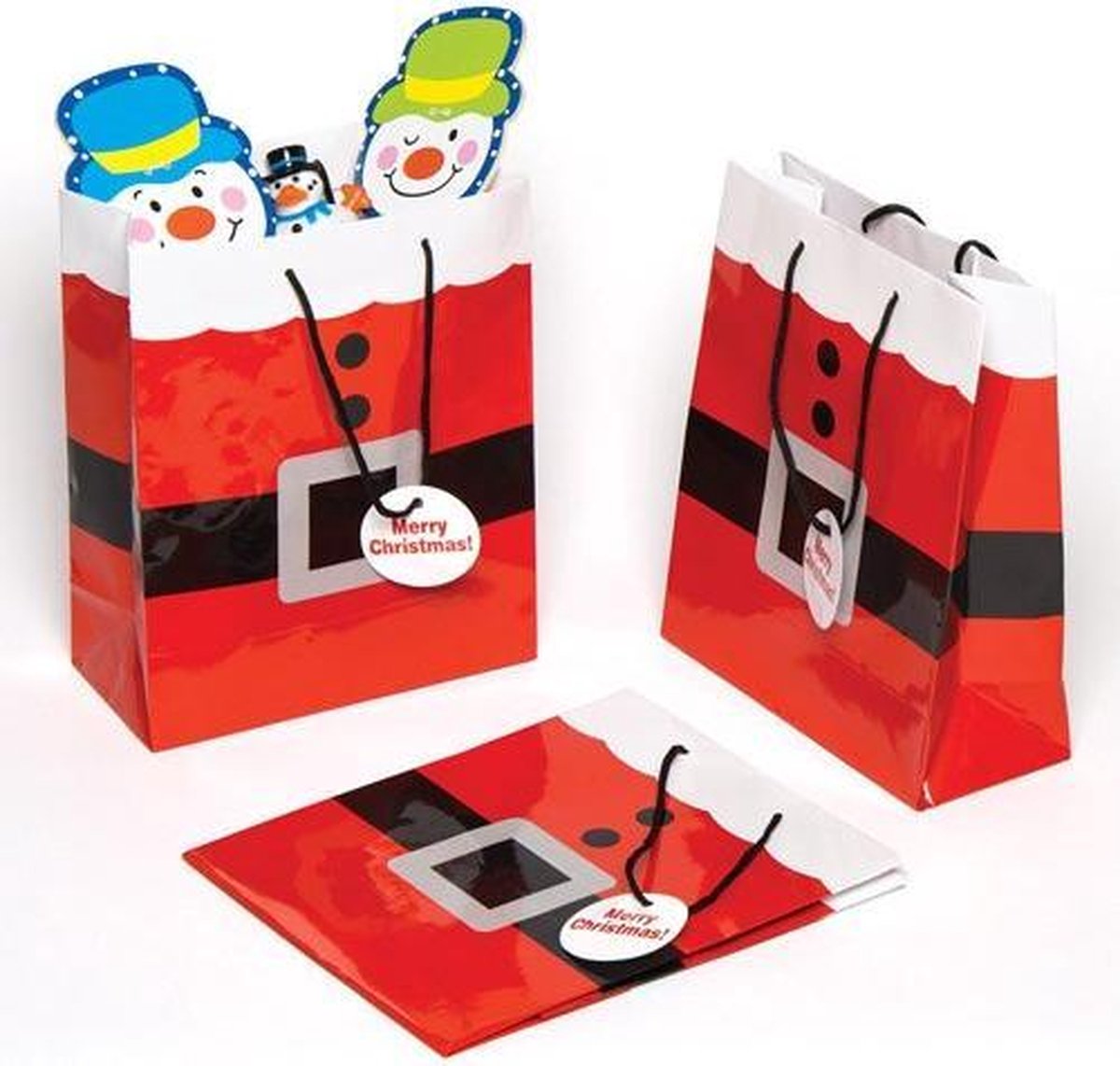 Cadeautasjes Palli Met Lintgleuf Kraft & Blauw 11.4x6.4x14.6cm 20stuks