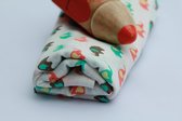 Organic Hydrofiel luier / Muslin Baby Toddler Blanket 100 % Hypoallergenic organic Cotton (white base, elephant print )