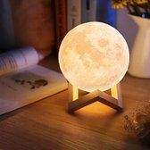 Moon Lamp 3D - USB Oplaadbaar - met 2 kleurstanden – ø 12 cm