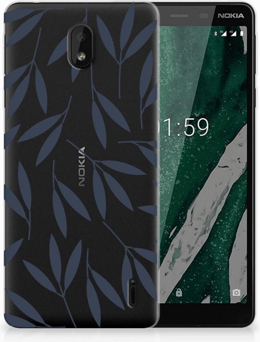 TPU Hoesje voor Nokia 1 Plus TPU Case Leaves Blue