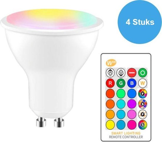 LED Spot Met afstandsbediening - kleuren instelbaar - 8W A+ - GU10 - lamp/spotje... | bol.com