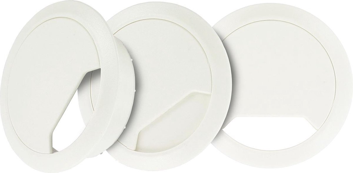 TQ4U Kabeldoorvoer - ABS Kunststof - Ø 60 mm - Verstelbaar - Wit - 3 stuks