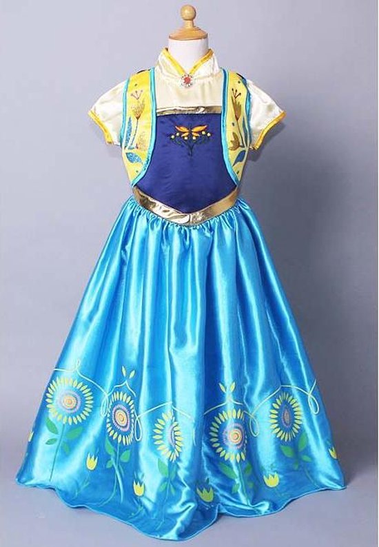 Ijver Trein officieel Prinses Anna jurk , Zomerjurk met zonnebloemen maat 128 | bol.com