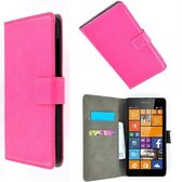 Microsoft Lumia 532 Wallet Bookcase hoesje Roze