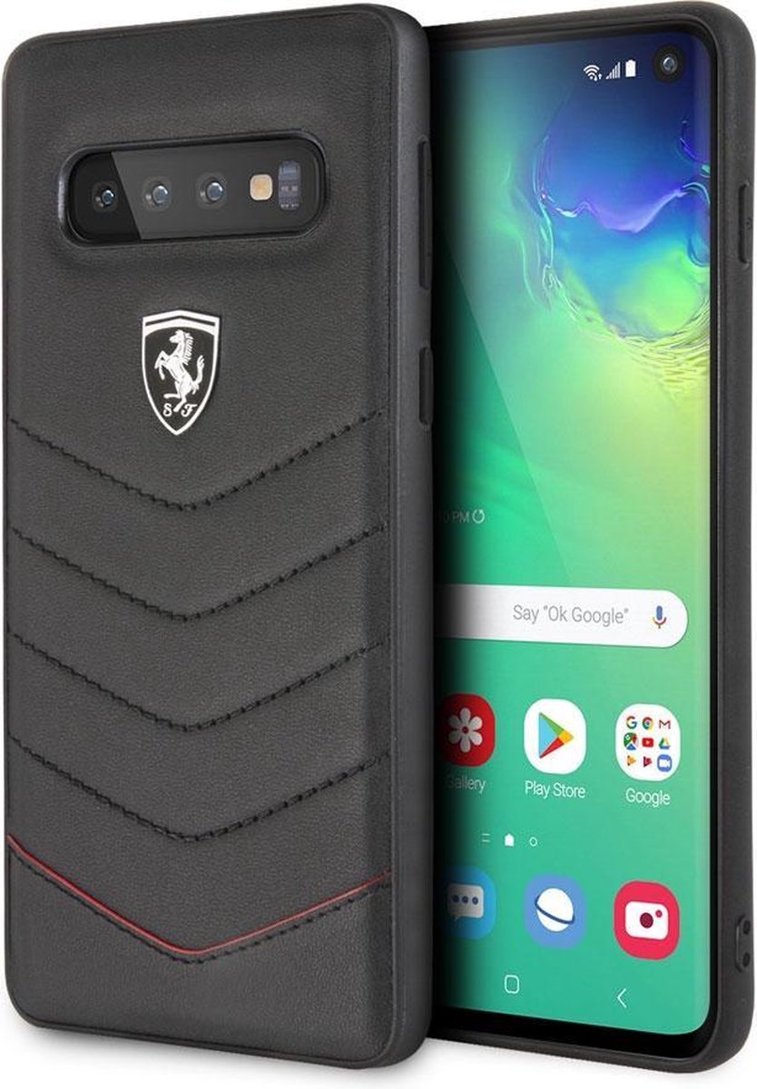 Samsung Galaxy S10 hoesje - Ferrari - Zwart - Leer