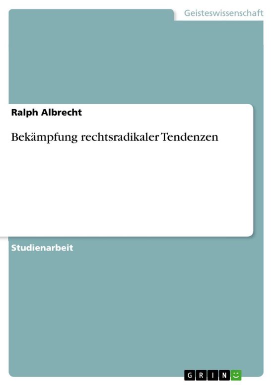 Bekämpfung rechtsradikaler Tendenzen - cover