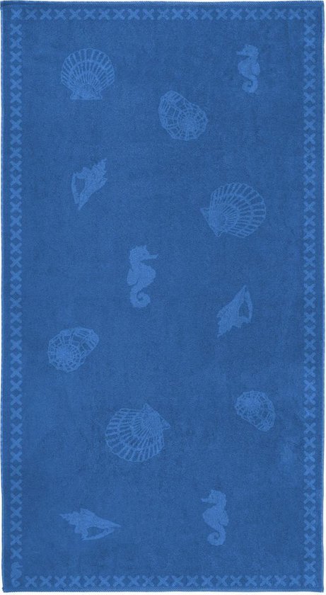 Seahorse Shells - Strandlaken - 100 x 200 cm - Blue