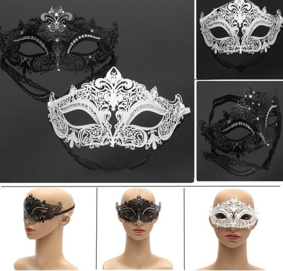 Frustratie beproeving pen Masker Gala Bruiloft - Gemaskerd Feest Bal - Plastic Glitters - WIT |  bol.com