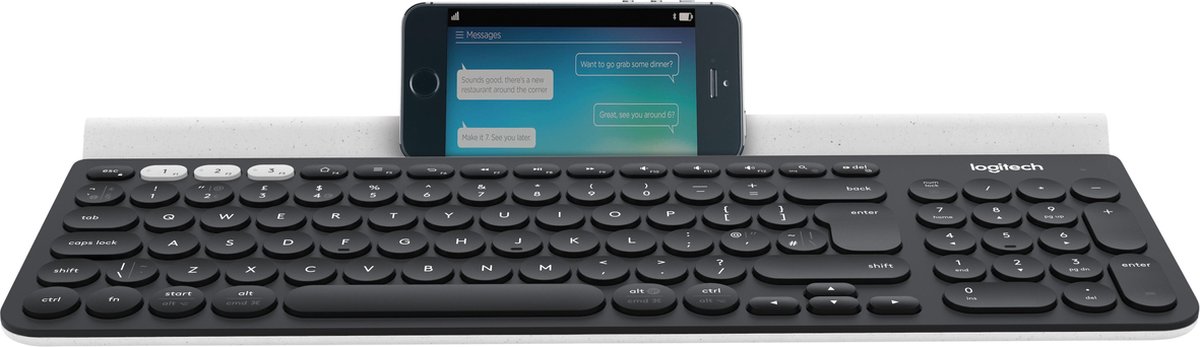 Logitech K780 Bluetooth QWERTZ Duits Zwart, Wit toetsenbord