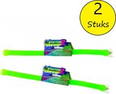 xStretch 2 Glow in the Dark Bâton extensible 2 pièces - Stress Jouets - Jusqu'à 3 mètres extensible - Vert