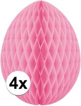 4x Décoration oeuf de Pâques rose clair 20 cm - Déco Pâques / Déco Pâques