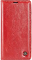 Huawei Mate 20 Lite rustiek leren boekhoesje rood