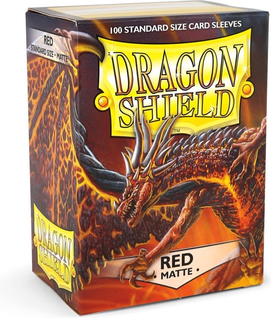 Thumbnail van een extra afbeelding van het spel 100 hoesjes Dragon Shield MATTE Red Standaard Maat Card Sleeves