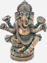 Ganesh of Ganapati Tantra Ganesha beeld 12.5x9.5x4.5 cm old look koperkleur