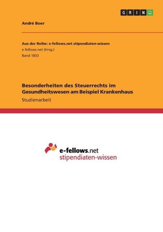 Besonderheiten des Steuerrechts im Gesundheitswesen am Beisp ... - cover