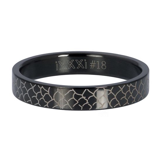 iXXXi Jewelry Vulring 4 mm Black Snake Zwart - maat 21
