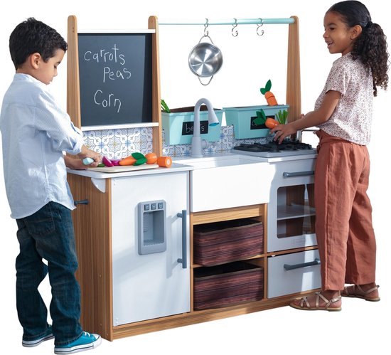 KidKraft Farmhouse houten speelkeuken met EZ Kraft Assembly™ en 18-delige  accessoireset | bol.com