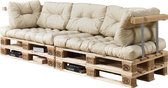 Kussenset - 2 palletkussens en 5 rugkussens beige