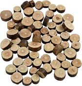 780x Kleine houten schijfjes 230 gram - knutselhoutjes hobby artikelen