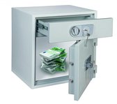 Rottner Gecertificeerde Afstortkluis D1 70|Elektronisch slot| Grijs|67x65x55cm|248kg|