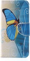 Book Case iPhone Xr Hoesje - Blauwe Vlinder