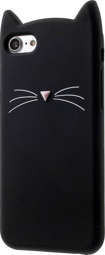 dubbellaag Richtlijnen Misbruik iPhone 8 / 7 Hoesje - Kat - Zwart | bol.com