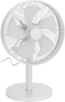 Witte luxe tafel ventilator 55 cm - Witte kantoor/bureau staande ventilatoren van kunststof