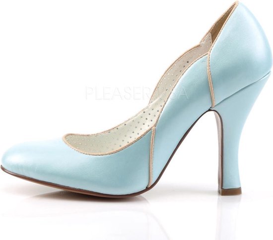 Bol Com Smitten 04 Pump Met Golvende Rand En Goudkleurige Accenten Baby Blauw Vintage