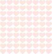 Hartjes muurstickers licht roze - 80 stuks - 2x2cm