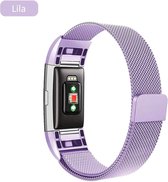 Fitbit Charge 2 Horloge Band bandje Milanees Italiaans ontwerp staal roestvrij metaal magnetisch comfortabel design Lila Small