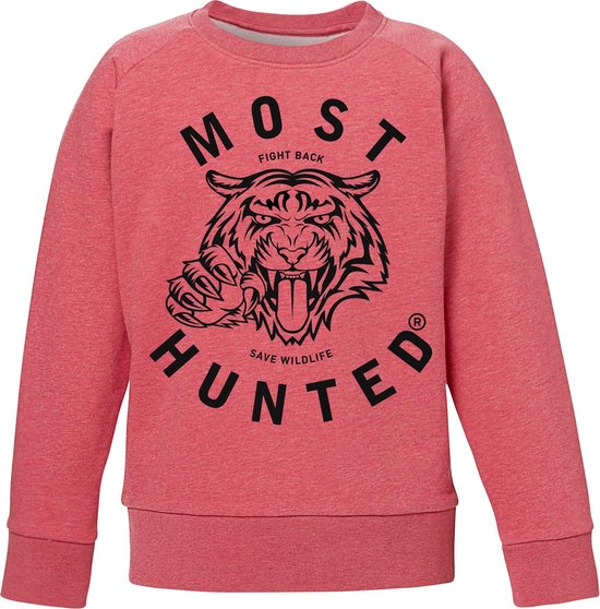 Most Hunted - kindersweater - tijger - cranberry zwart - maat 98/104cm