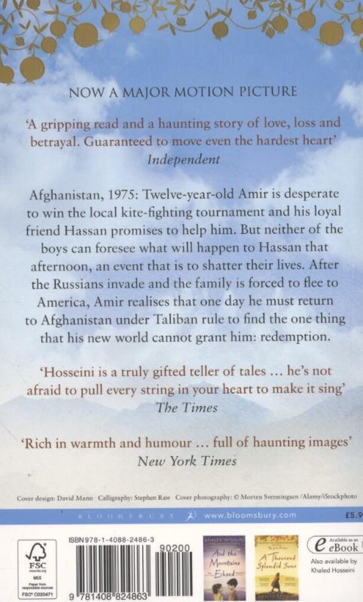 The Kite Runner - back cover