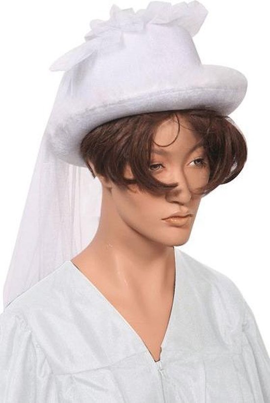 Chapeau de mariée blanc avec voile | bol.com