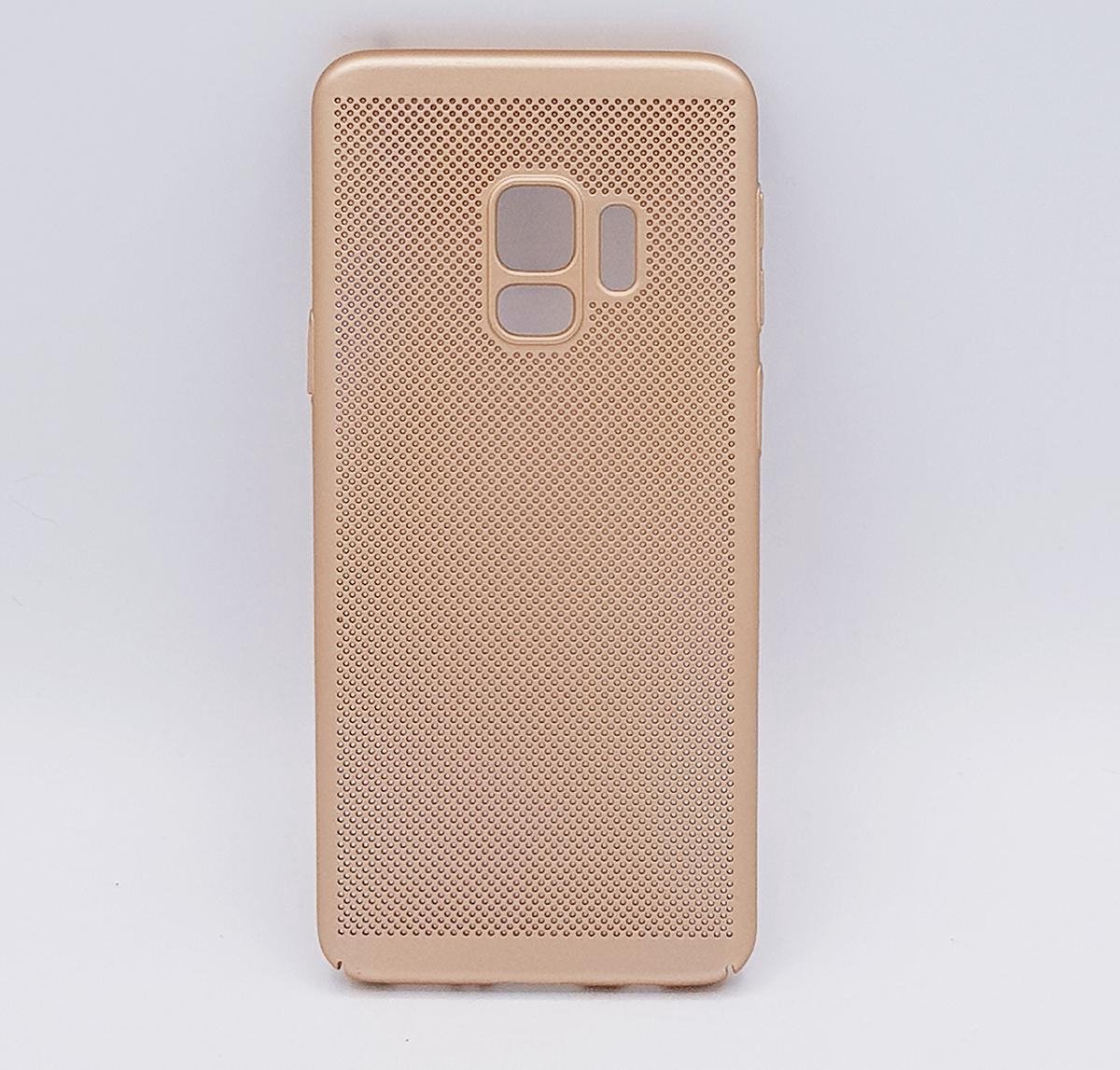 Geschikt voor Samsung Galaxy S9 – hoes, cover – TPU – metalic look gaas – goud