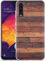 Galaxy A50 Hoesje Houten planken - Designed by Cazy