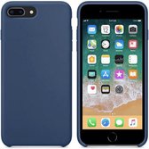 Luxe siliconen hoesje - Navy Blue - voor Apple iPhone 7 Plus - iPhone 8 Plus - suède binnenkant - Ocean Donkerblauw