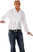 Disco Shirt - Wit - Maat L/XL - Carnavalskleding