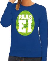 Paas sweater blauw met groen ei voor dames 2XL