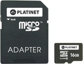 Platinet PMMSD1610 16GB MicroSDHC + Adapter SD flashgeheugen Klasse 10