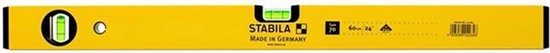 Gele Stabila waterpas, 60 cm, met horizontale en verticale libel. Made in Germany.