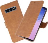 Hoesje Geschikt voor Samsung Galaxy S10 - Book Case Telefoonhoesje - Kaarthouder Portemonnee Hoesje - Wallet Cases - Bruin