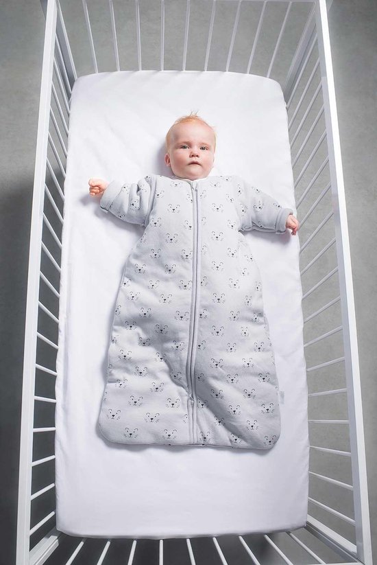 Jollein Little lion Padded Babyslaapzak met afritsbare mouw - 70cm grey