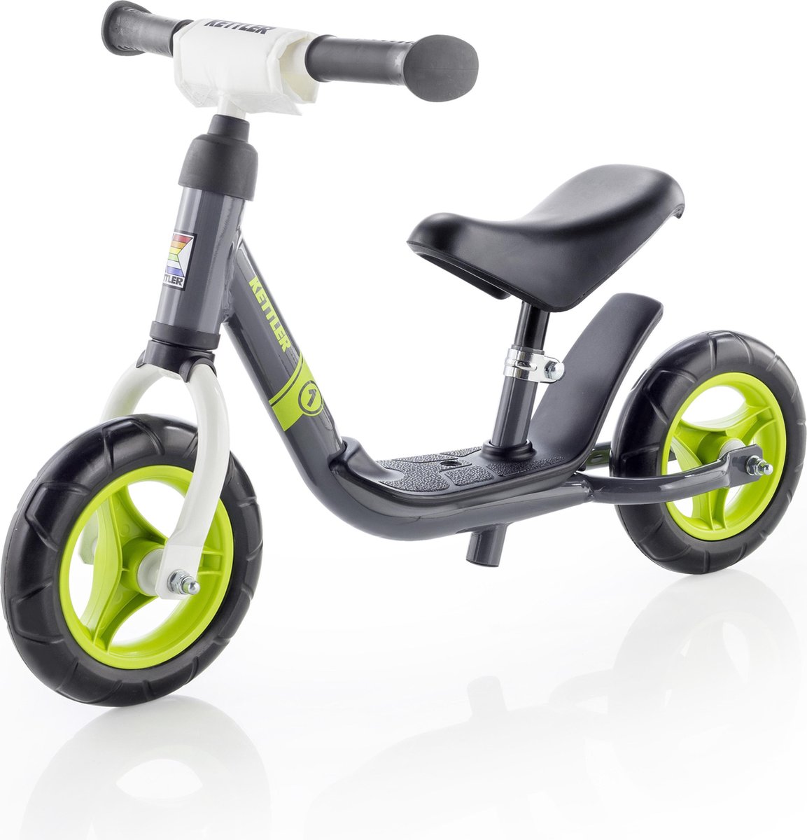 Kettler Run 8" Boy - Loopfiets - Voetenplank - Ergonomisch zadel - Grijs