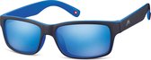 Montana MS27A - Zonnebril -New Wayfarer style - Zwart en Blauw - Lensbreedte 56 mm