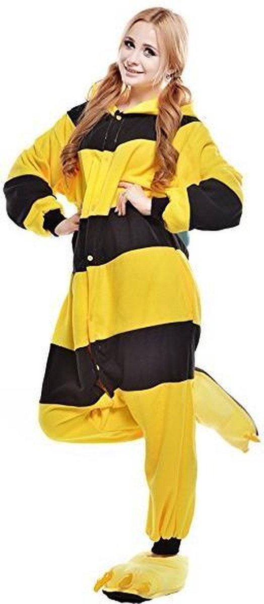 Groene achtergrond Kapel meester Zwart / Gele Bijen Onesie voor volwassenen - Bij Kigurumi Pyjama - Maat S |  bol.com